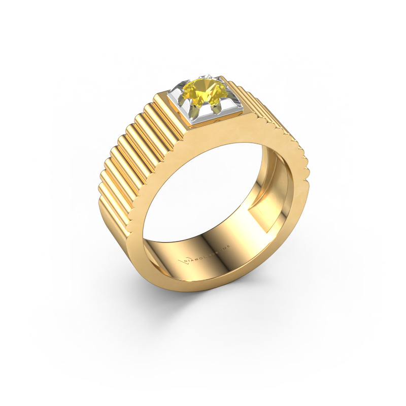 Image of Pinky ring Elias 585 gold Yellow sapphire 5 mm