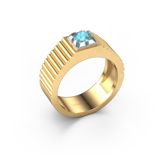 Image of Pinky ring Elias 585 gold Blue topaz 5 mm