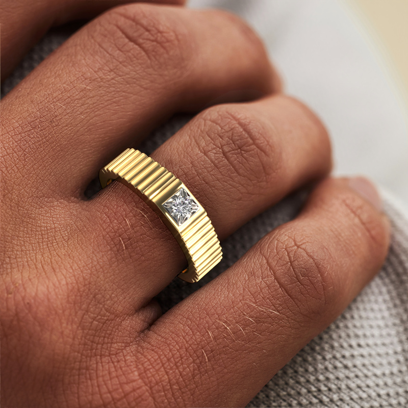 Image of Pinky ring Elias 585 gold Diamond 0.10 crt