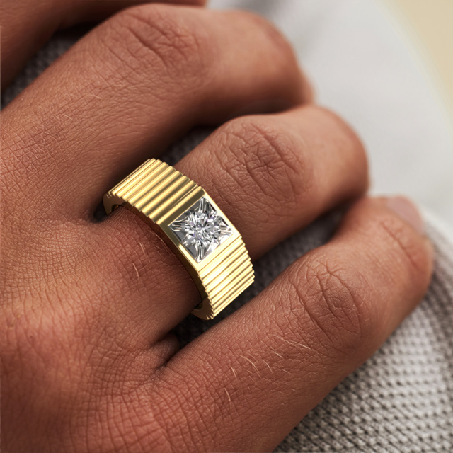 Image of Pinky ring Elias 585 gold Diamond 0.40 crt