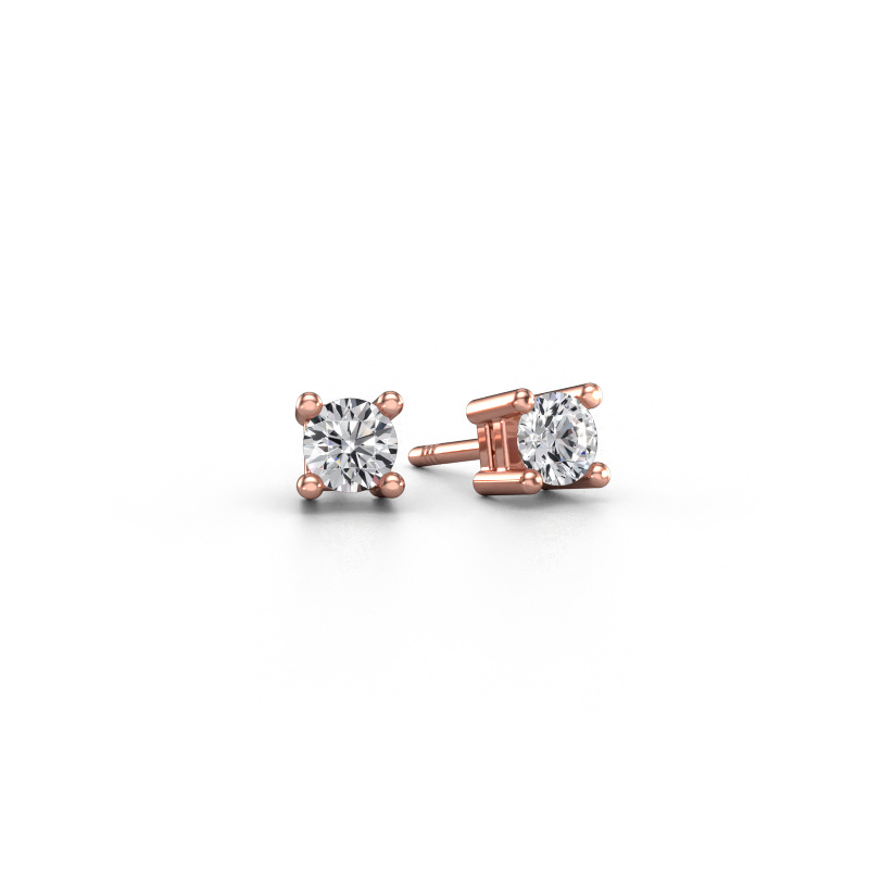 Image of Stud earrings Eline 585 rose gold Diamond 0.50 crt