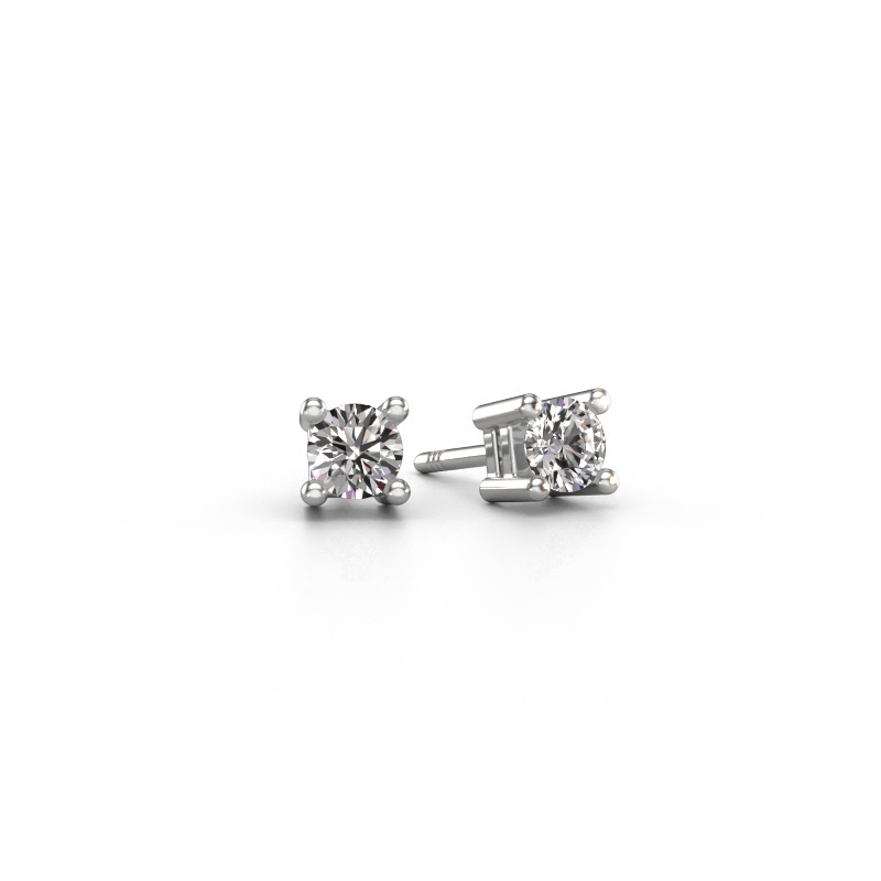 Image de Clous d'oreilles Eline 585 or blanc Diamant 0.50 crt