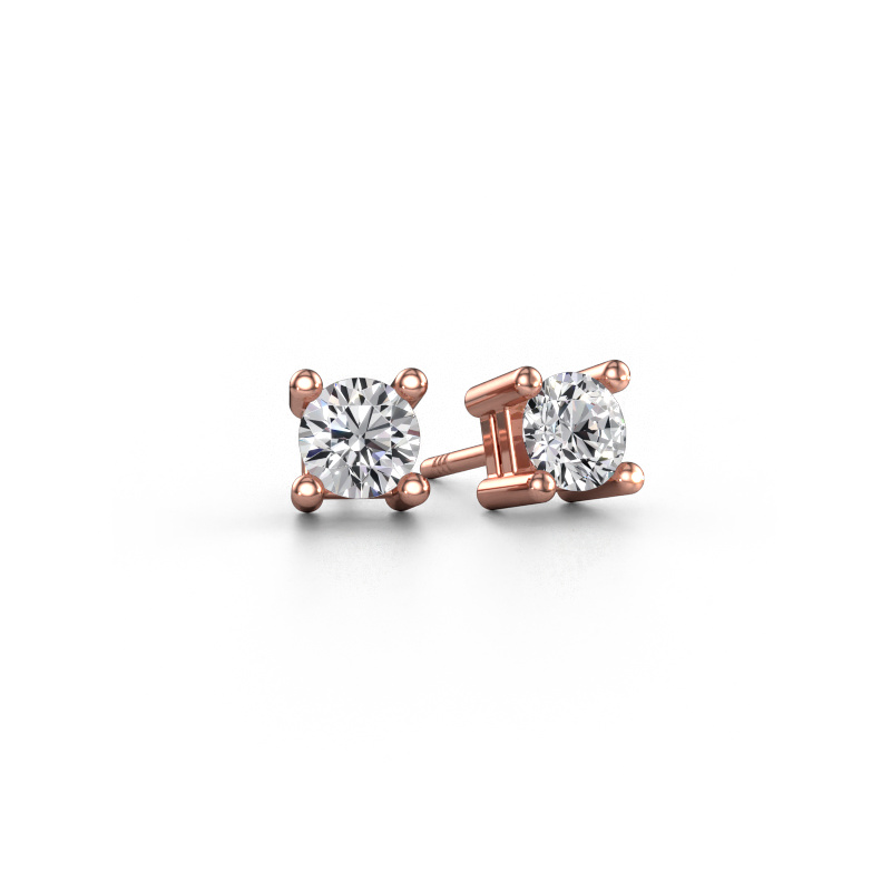 Image of Stud earrings Eline 585 rose gold Diamond 0.80 crt