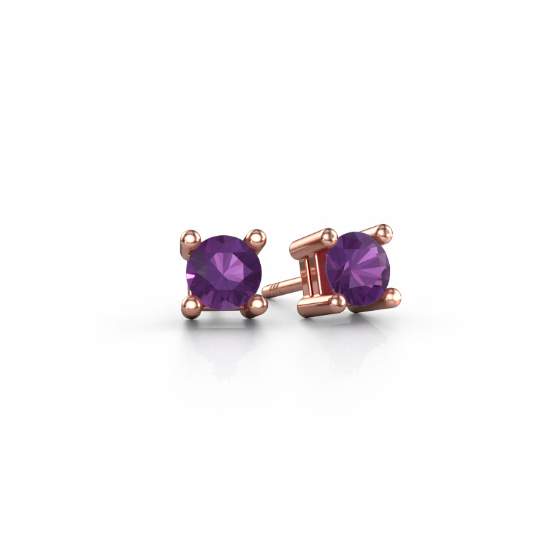 Bild von Ohrsteckers Eline 585 Roségold Amethyst 5 mm