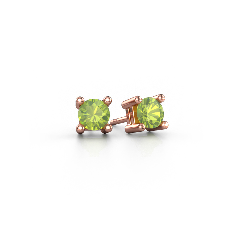 Image of Stud earrings Eline 585 rose gold Peridot 5 mm