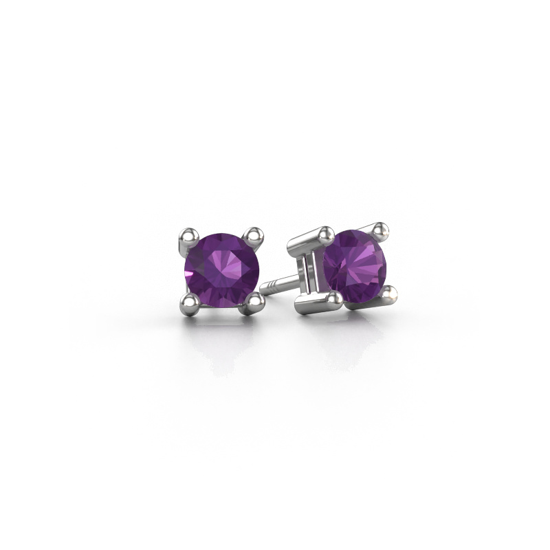 Bild von Ohrsteckers Eline 585 Weißgold Amethyst 5 mm