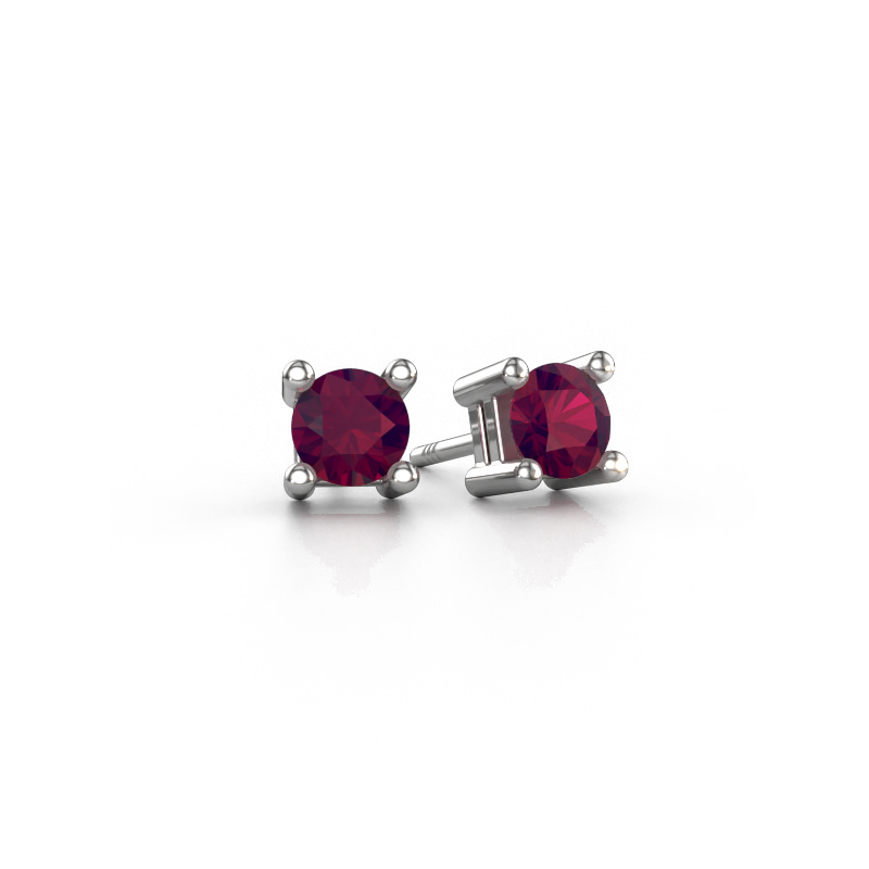 Image of Stud earrings Eline 585 white gold Rhodolite 5 mm