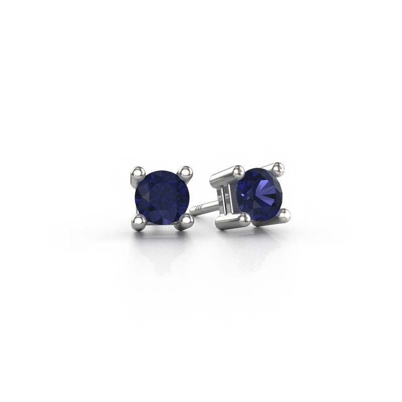 Image de Clous d'oreilles Eline 950 platine Saphir 5 mm