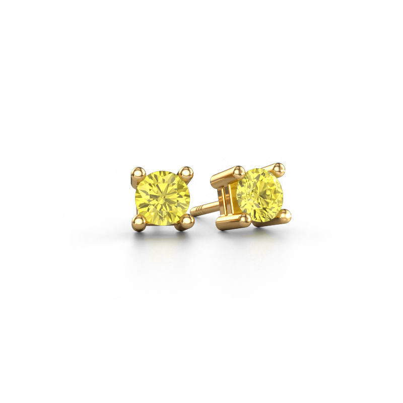 Image of Stud earrings Eline 585 gold Yellow lab grown diamond 5 mm
