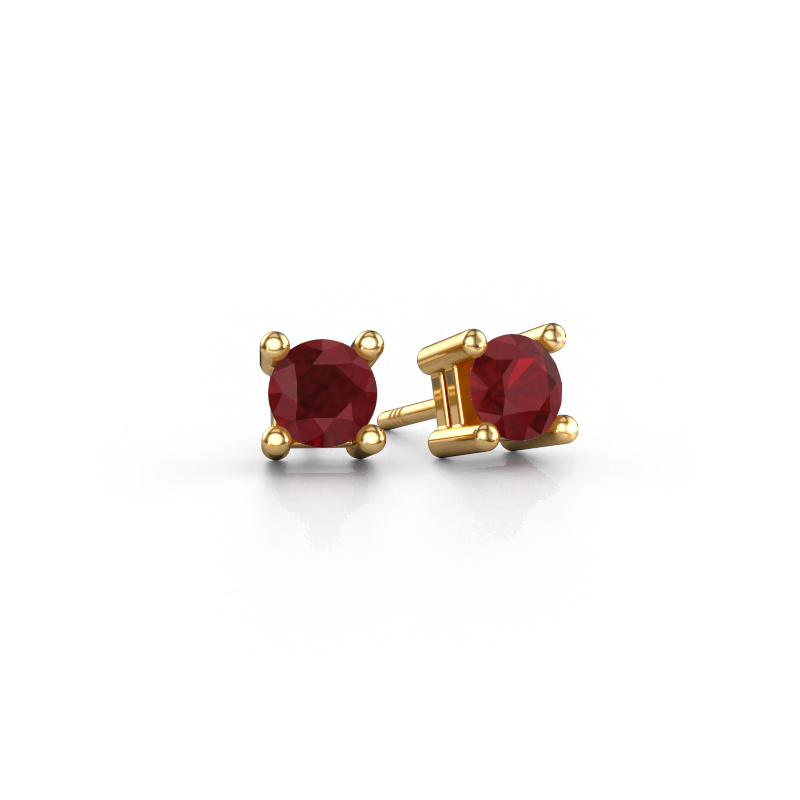 Image of Stud earrings Eline 585 gold Ruby 5 mm