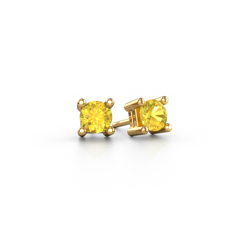 Image of Stud earrings Eline 585 gold Yellow sapphire 5 mm