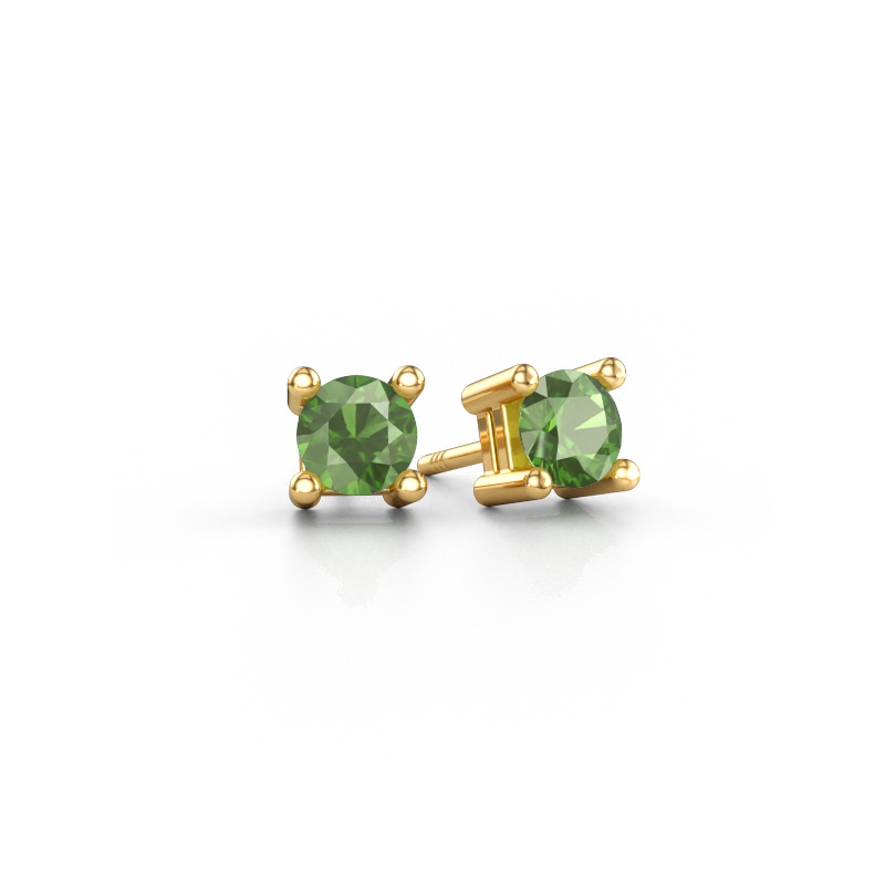 Bild von Ohrsteckers Eline 585 Gold Turmalin grün 5 mm