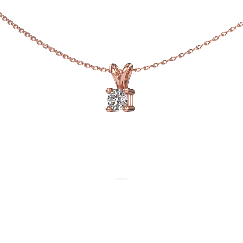 Image of Necklace Eline 585 rose gold Diamond 0.20 crt
