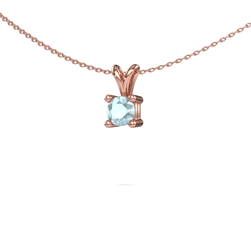 Image of Necklace Eline 585 rose gold Aquamarine 5 mm