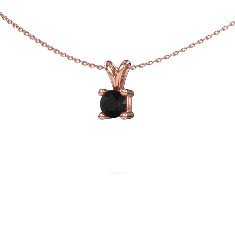 Image of Necklace Eline 585 rose gold Black diamond 0.60 crt