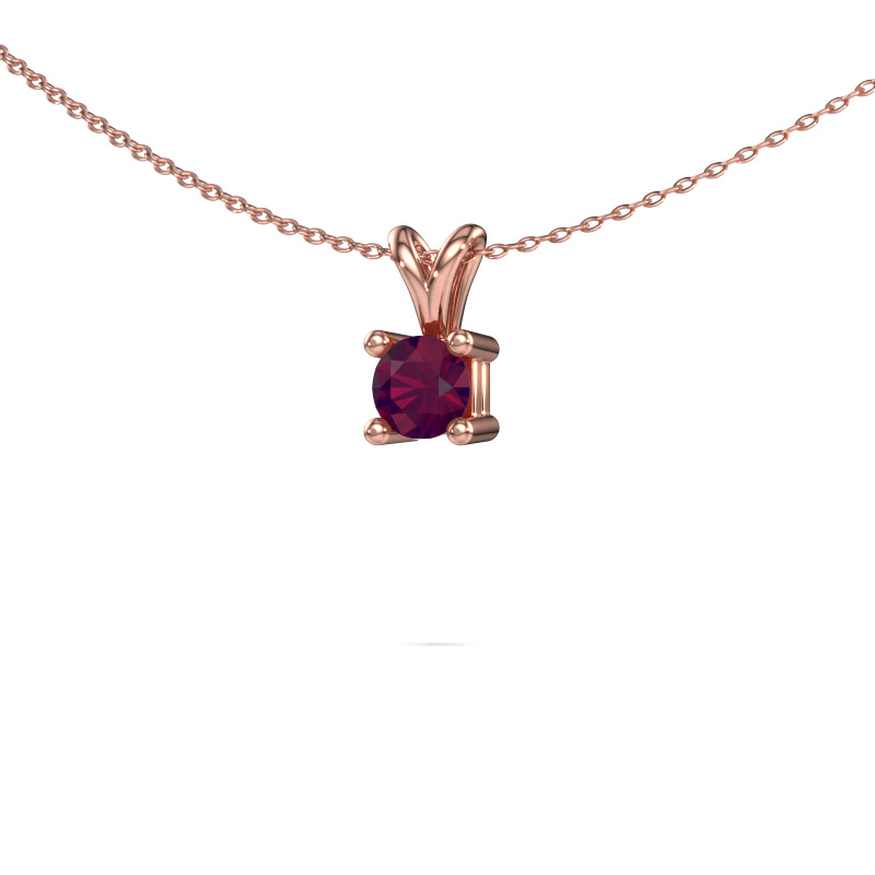 Image of Necklace Eline 585 rose gold Rhodolite 5 mm