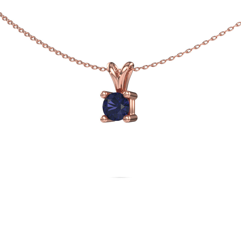 Image of Necklace Eline 585 rose gold Sapphire 5 mm