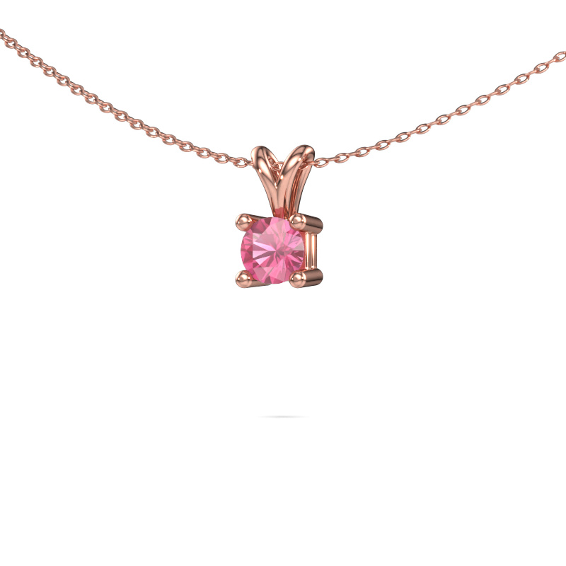Image of Necklace Eline 585 rose gold Pink sapphire 5 mm