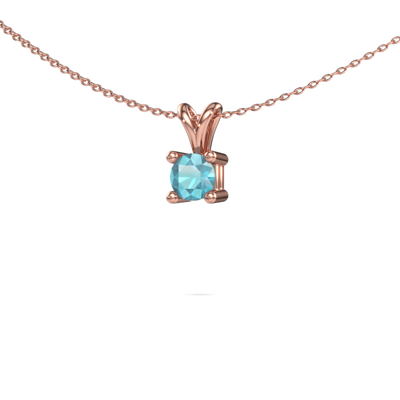 Image of Necklace Eline 585 rose gold Blue topaz 5 mm