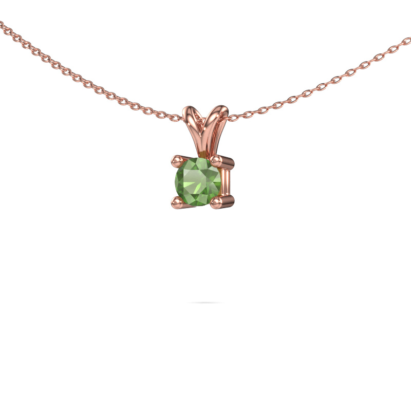 Image of Necklace Eline 585 rose gold Tourmaline green 5 mm