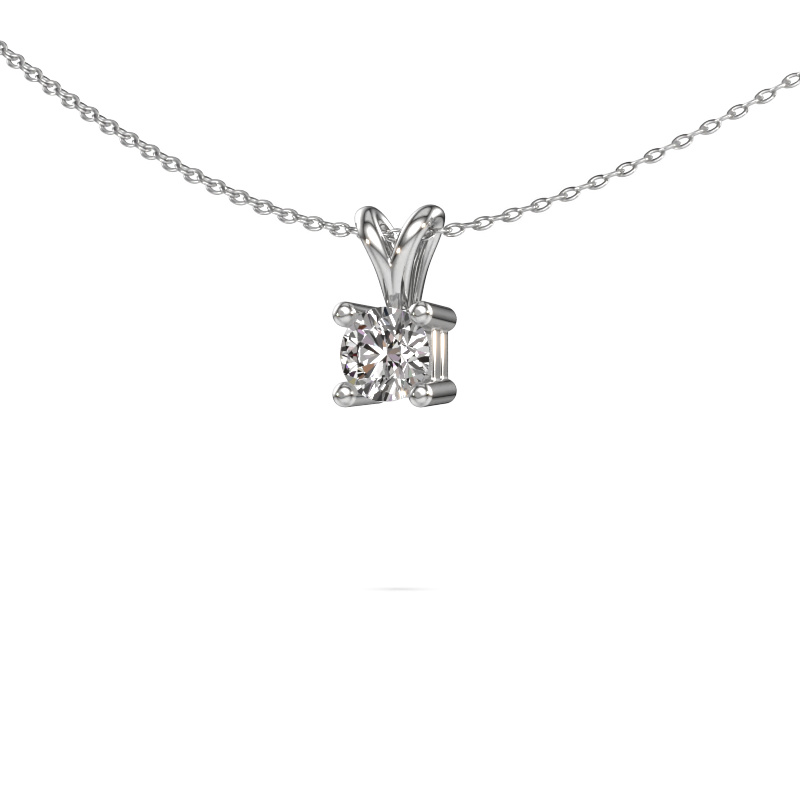 Image of Necklace Eline 585 white gold Zirconia 5 mm