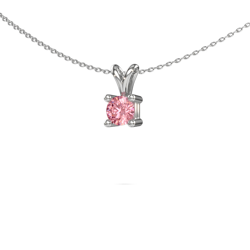 Bild von Kette Eline 585 Weißgold Rosa Labordiamant 5 mm