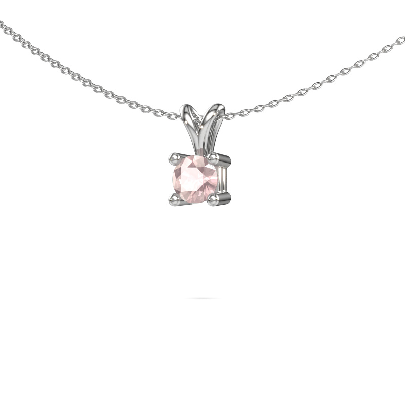 Image of Necklace Eline 585 white gold Morganite champagne 5 mm