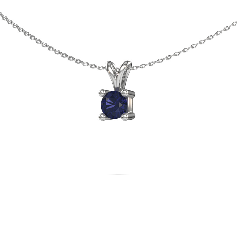 Image of Necklace Eline 585 white gold Sapphire 5 mm