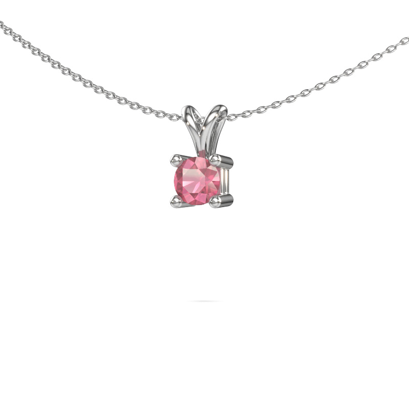 Image of Necklace Eline 585 white gold Tourmaline pink 5 mm
