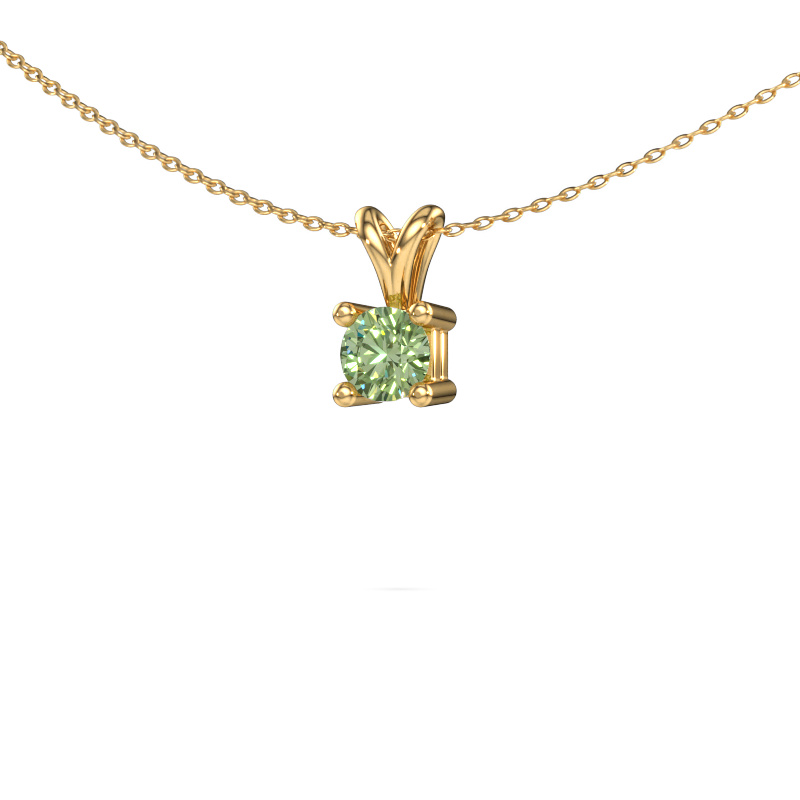 Afbeelding van Ketting Eline 585 Goud Groene lab grown diamant 5 mm