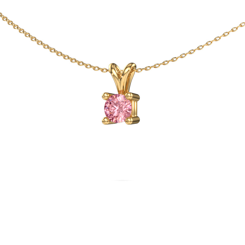 Image of Necklace Eline 585 gold Pink lab grown diamond 5 mm