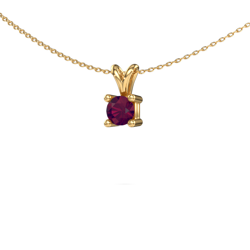 Image de Collier Eline 585 or jaune Rhodolite 5 mm