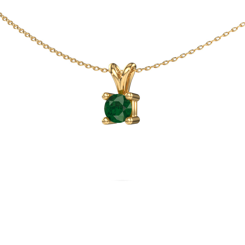 Image of Necklace Eline 585 gold Emerald 5 mm