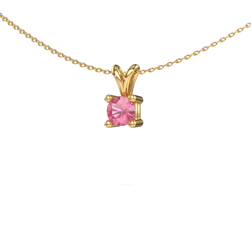 Image of Necklace Eline 585 gold Pink sapphire 5 mm