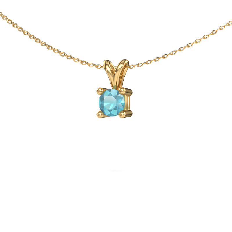 Image of Necklace Eline 585 gold Blue topaz 5 mm