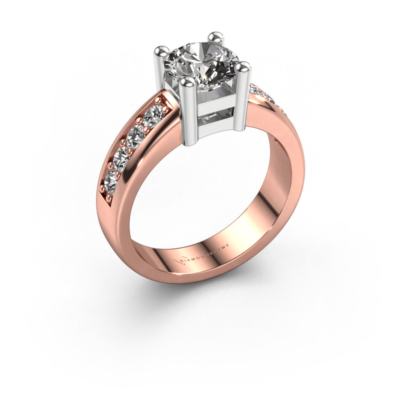 Image of Engagement ring Eline 2 585 rose gold Diamond 1.44 crt