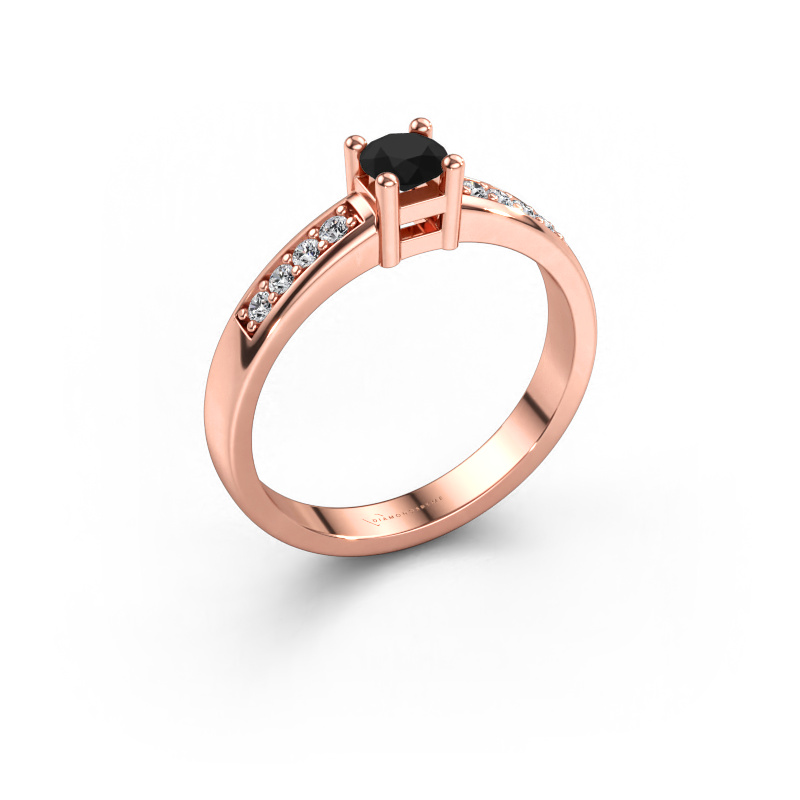 Immagine di Anello di fidanzamento Eline 2 585 oro rosa Diamante nero 0.36 crt