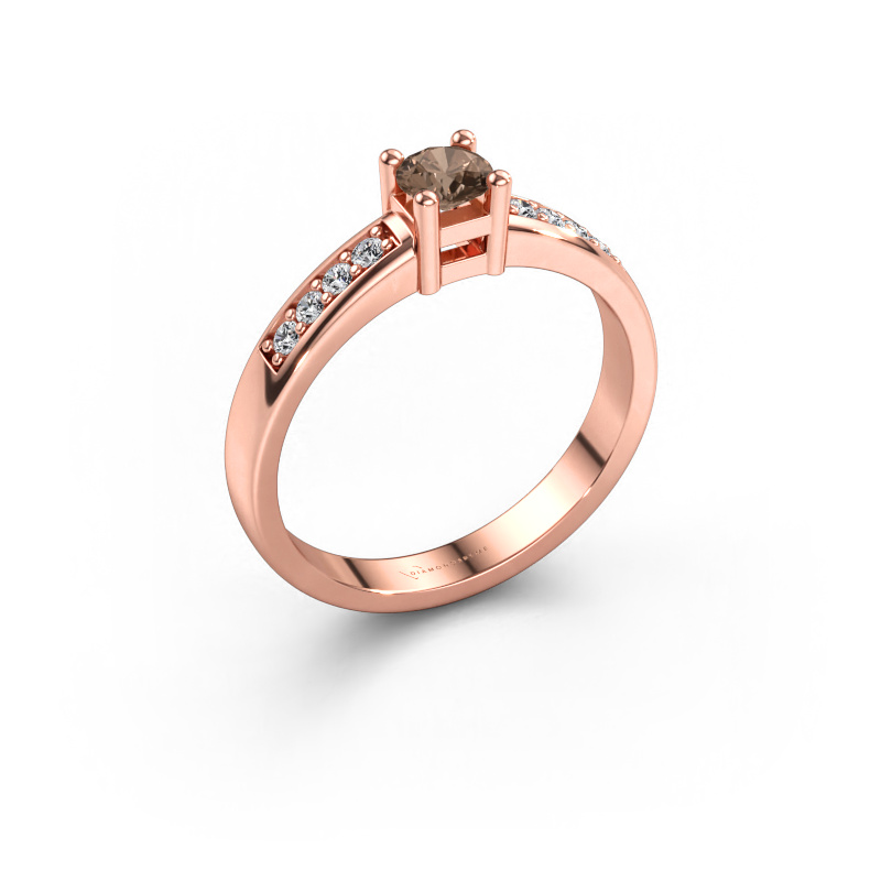 Image de Bague de fiançailles Eline 2 585 or rose Diamant brun 0.32 crt