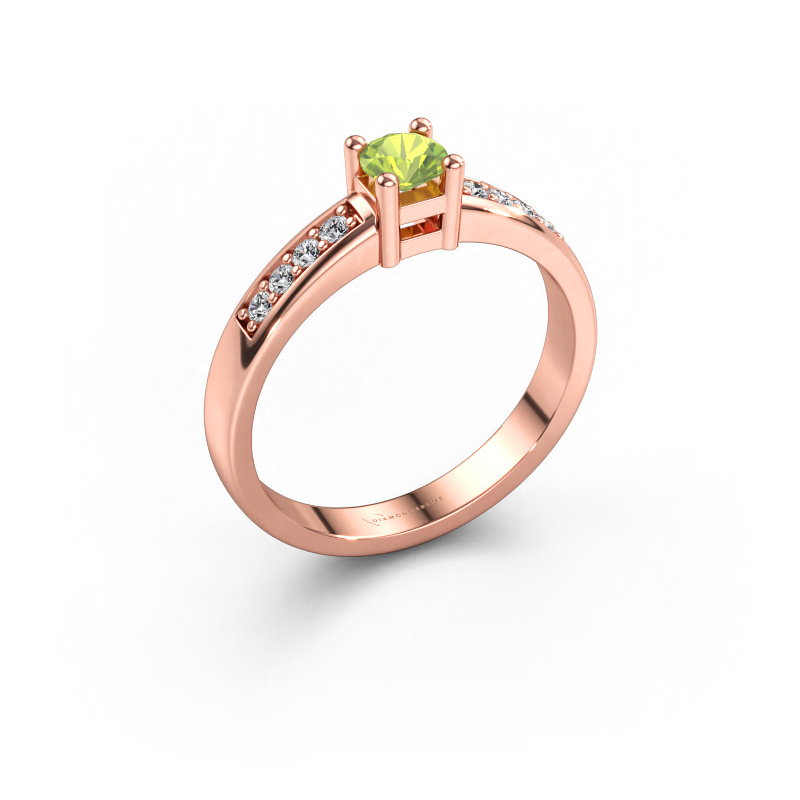 Immagine di Anello di fidanzamento Eline 2 585 oro rosa Peridoto 3.7 mm