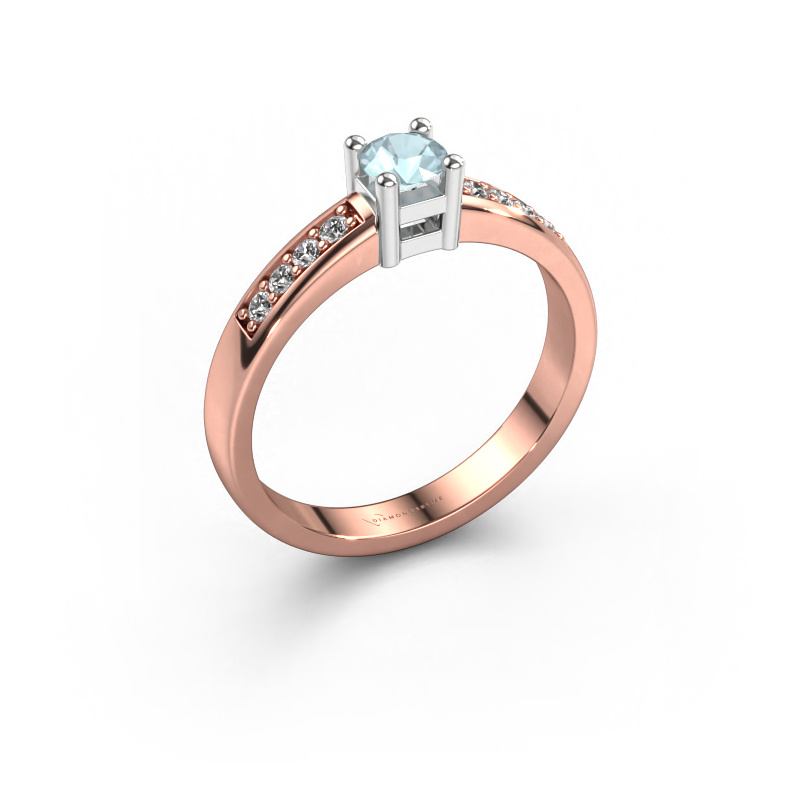 Bild von Verlobungsring Eline 2 585 Roségold Aquamarin 3.7 mm