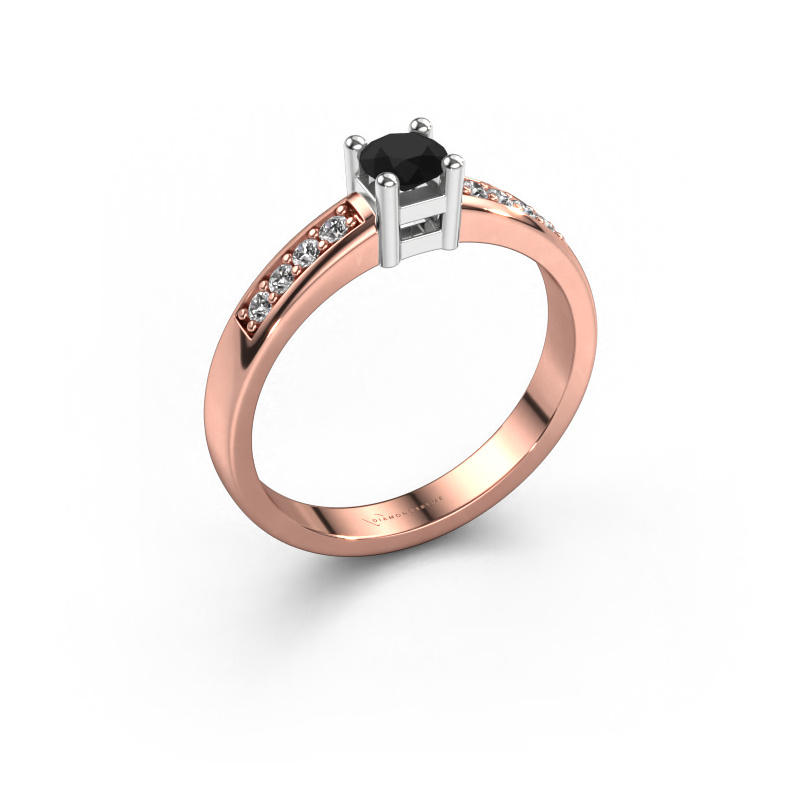 Bild von Verlobungsring Eline 2 585 Roségold Schwarz Diamant 0.36 crt