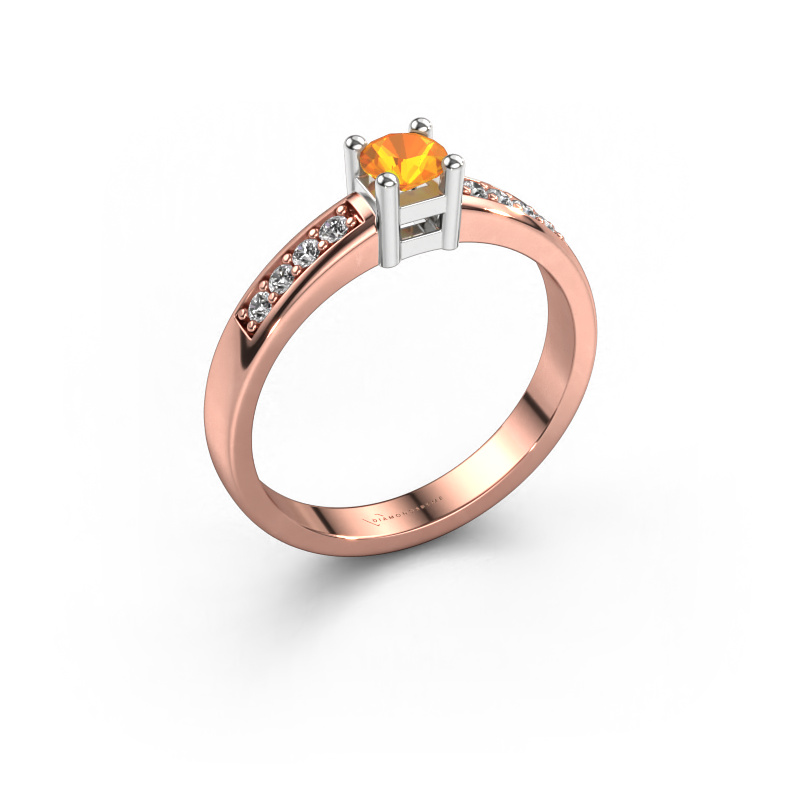 Image of Engagement ring Eline 2 585 rose gold Citrin 3.7 mm