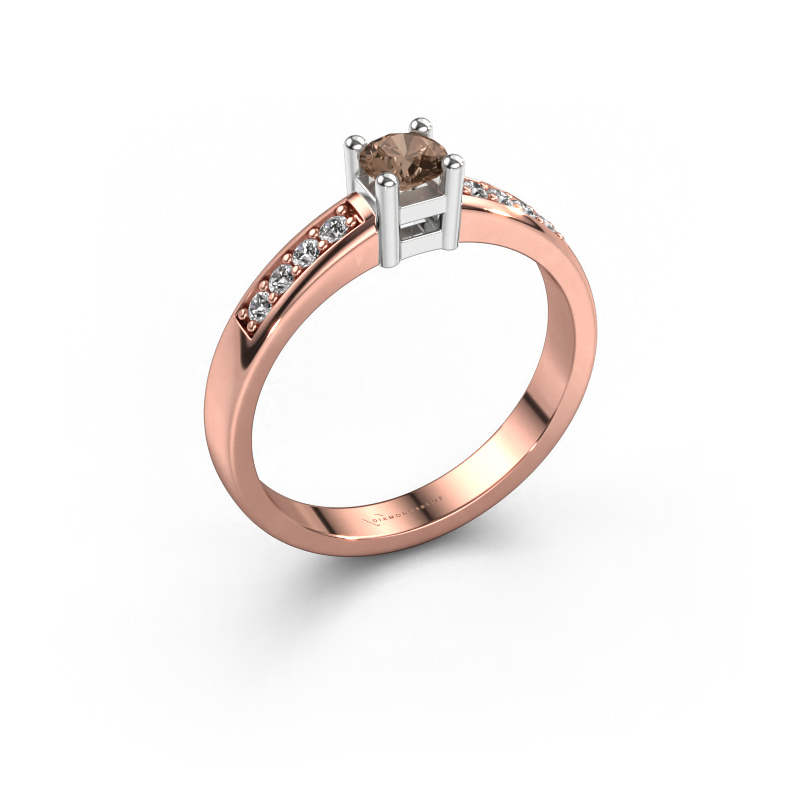 Bild von Verlobungsring Eline 2 585 Roségold Braun Diamant 0.32 crt