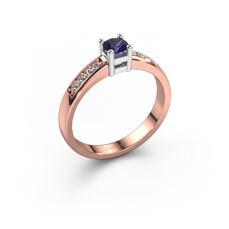 Bild von Verlobungsring Eline 2 585 Roségold Saphir 3.7 mm