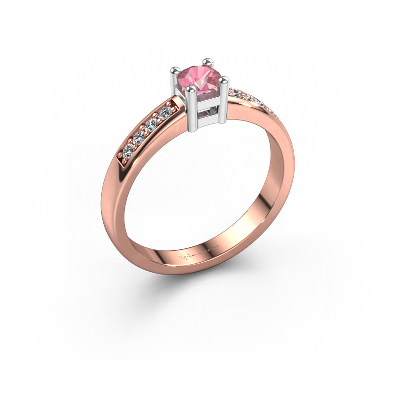Bild von Verlobungsring Eline 2 585 Roségold Turmalin rosa 3.7 mm
