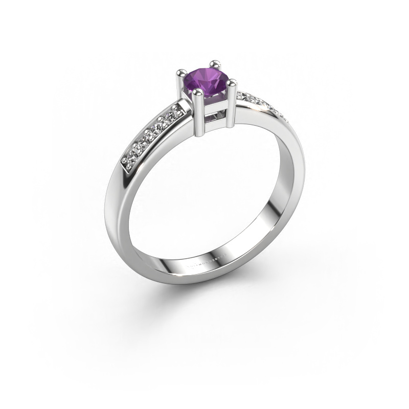 Bild von Verlobungsring Eline 2 585 Weißgold Amethyst 3.7 mm