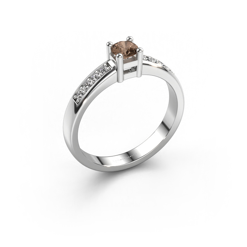 Image of Engagement ring Eline 2 950 platinum Brown diamond 0.32 crt