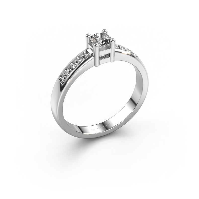 Image of Engagement ring Eline 2 950 platinum Custom diamond 3.7 mm