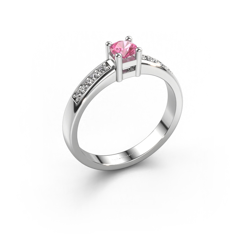 Bild von Verlobungsring Eline 2 950 Platin Pink Saphir 3.7 mm