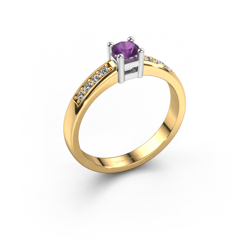 Image of Engagement ring Eline 2 585 gold Amethyst 3.7 mm